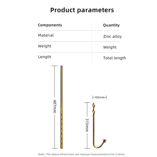Anal Hooks 3867 Golden LOCKINK Anal Adjustable Set Hook AllNight 0120